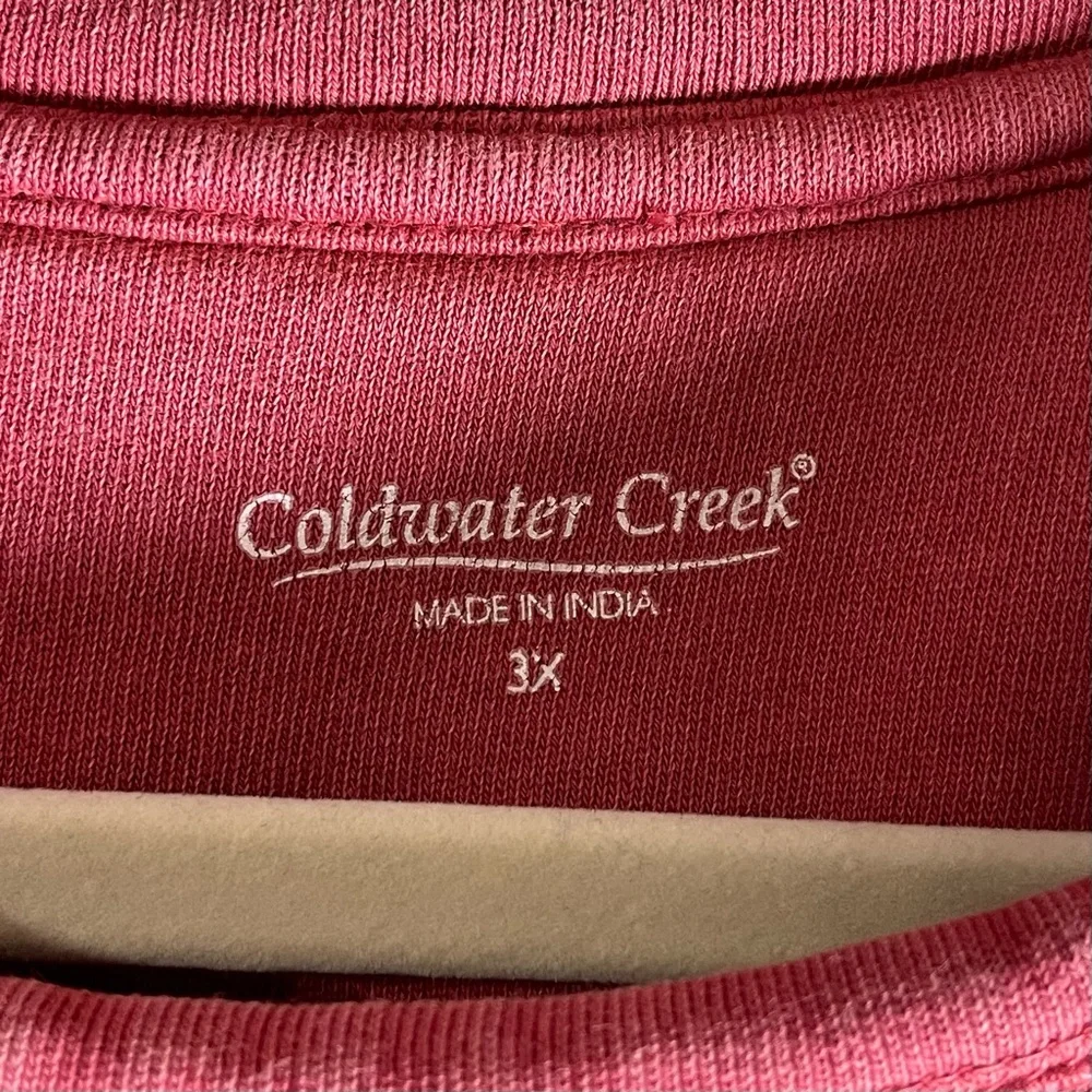 Coldwater Creek Women’s Crimson Floral Embroidered Sweatshirt Sz3X - Picture 3 of 6
